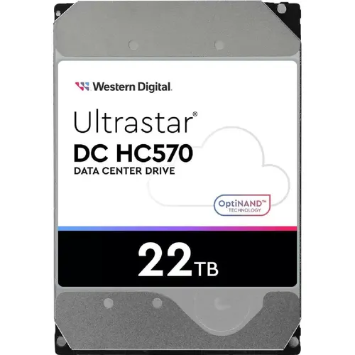 Western Digital WD DH HC570 22 TB SAS Festplatte - 22 TB interne SAS-Festplatte mit 12 Gb/s Schnittstelle, ideal für 24x7-Betrieb und hohe Datenverfügbarkeit dank HelioSeal und OptiNAND-Technologie.