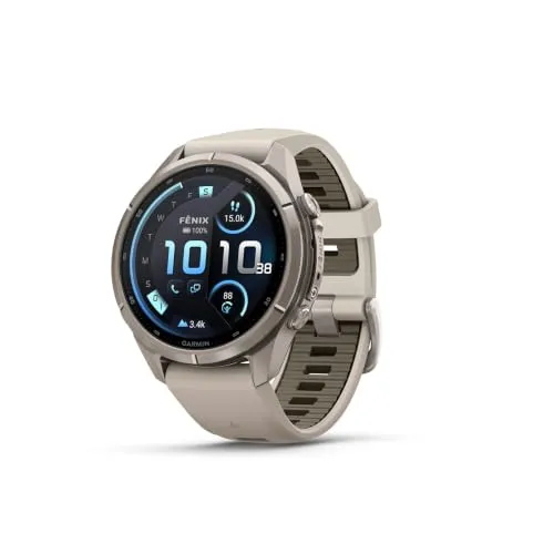Garmin Fenix 9 Pro inReach GPS-Uhr 43mm nebelgrau-dunkler sandstein