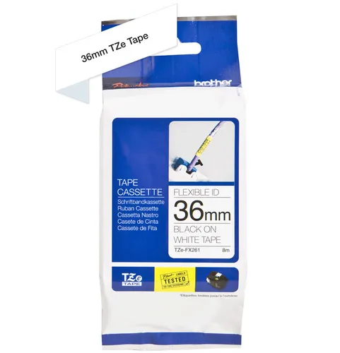 Brother P-touch TZe-FX261 Flexi Beschriftungsband 36mm in schwarz von Brother