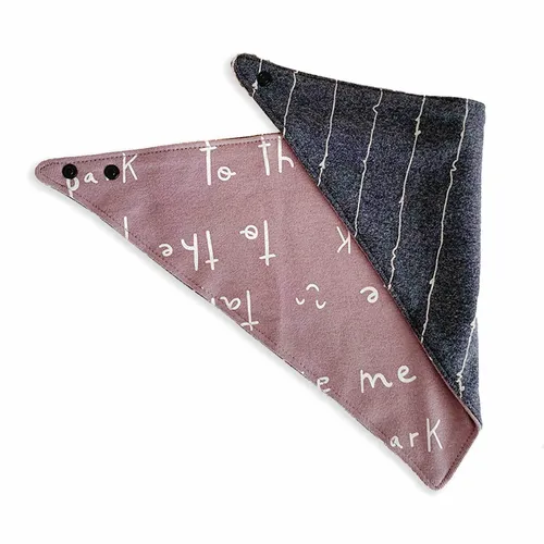 Hundehalstuch mit 2 Seiten Schrift und Linien - Halstuch Baumwolle Hund