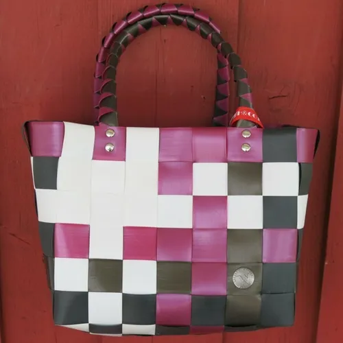 Witzgall ICE BAG 5008 01 Mini Shopper weiß schwarz brombeer Einkaufskorb Tasche