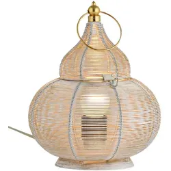 Marrakesch Tischlampe - Orientalische Nachttischlampe 25cm - Tischlampen für jeden Einrichtungsstil: Diese stilvolle marokkanische Leuchte aus Metall schafft ein warmes Ambiente und eignet sich perfekt als Nachttisch- oder Leselampe. E27 Fassung für individuelle Lichtgestaltung.