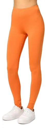 Merry Style Damen Lange Leggings aus Viskose MS10-143 (Orange, XL)