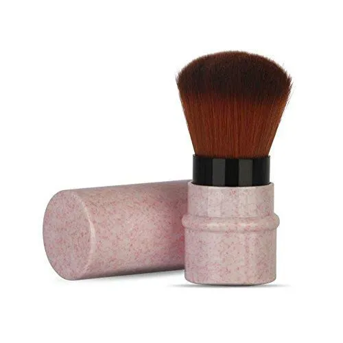 Sonew Einziehbarer Kosmetikpinsel, Synthetische Borsten Kabuki Make up Pinsel für Blush, Powder, Foundation, Concealer(Pink)