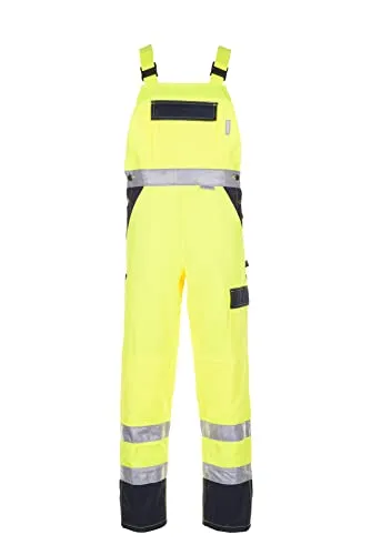 Latzhose 2027 warngelb/marineblau, Größe 48