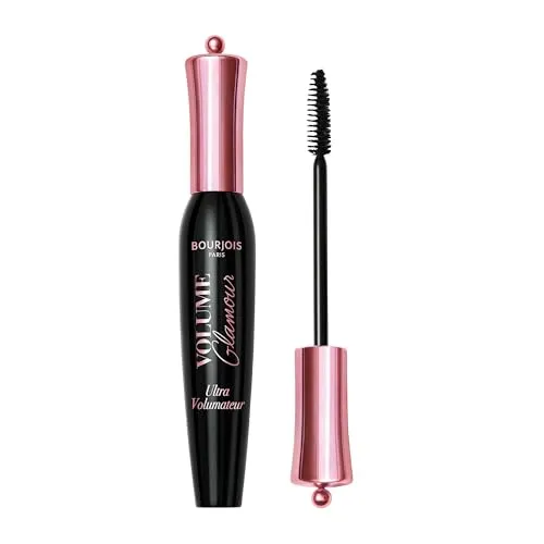 Bourjois, Mascara Volume Glamour Schwarz, sofortiges Volumen, natürliches Ergebnis, intensive schwarze Pigmente, 12 ml