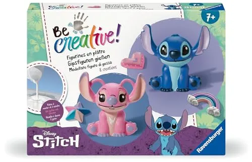 Ravensburger BeCreative Plaster Stitch - Bastelset für kreative Kinder - Malsets für Kinder: Kreatives Gipsfiguren gießen und bemalen, ideal für DIY-Deko und Geschenke, fördert die Kreativität und Handarbeit bei Kindern ab 7 Jahren.