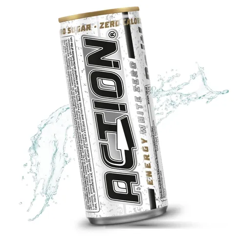 ACTION Energy Drink Zero White 24 Dosen x 250ml - mit erhöh. Koffein inkl. Pfand
