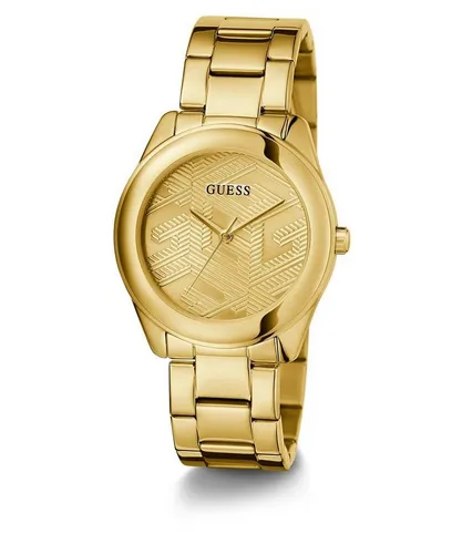 Guess Damen Quarz-Uhr - Elegante Armbanduhr mit 40 mm goldfarbenem Edelstahlgehäuse, wasserdicht bis 10 m, perfekt für stilbewusste Frauen.