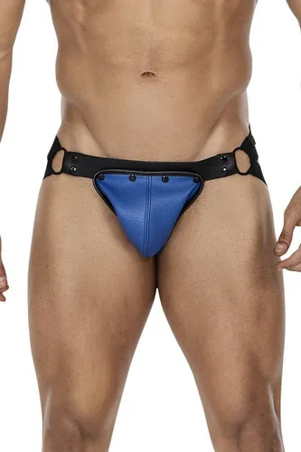 CUT4MEN String Herren Jock Strap in blau/schwarz - S/M von CUT4MEN