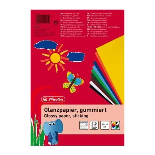 HERLITZ GLANZPAPIER 20 X 0 CM GUMMIERT 10 BLATT NEU