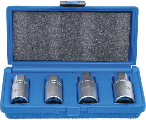 BGS Stehbolzen-Ausdreher-Satz | 6 - 12 mm | 4-tlg. - Werkzeug-Set für das einfache Entfernen von Stehbolzen, aus robustem Chrom-Vanadium-Stahl gefertigt, ideal für professionelle Mechaniker und Heimwerker.