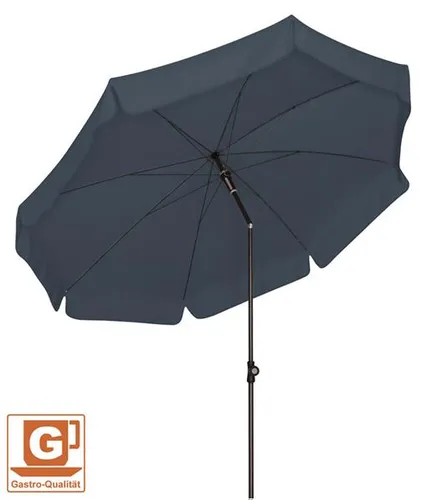 Doppler Sunline III Sonnenschirm Ø250 cm - Anthrazit - Hochwertiger Sonnenschirm für Garten und Terrasse mit UV-Schutz 50+, knickbar und wasserabweisend. Ideal für Gastronomie und Balkon. Stabiler Stahlrahmen, empfohlenes Mindestgewicht für Schirmständer 40 kg.