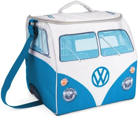 Volkswagen Isolierte Kühltasche T1 Bulli Bus - Blau - Kühltaschen & -boxen, offizielle VW Lizenz, ideal für Picknicks oder Festivals mit 30L Fassungsvermögen und isolierendem Material für optimale Kühlung.