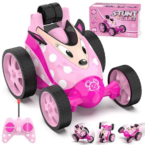 Mieryd Ferngesteuertes Auto Mädchen, Spielzeug ab 3 4 5 6 7 8 Jahre Mädchen Auto mit Fernbedienung 360 Grad Flip Mini RC Stunt Car Kinderspiele Weihnachts Geburtstag Geschenke für Kleinen Mädchens