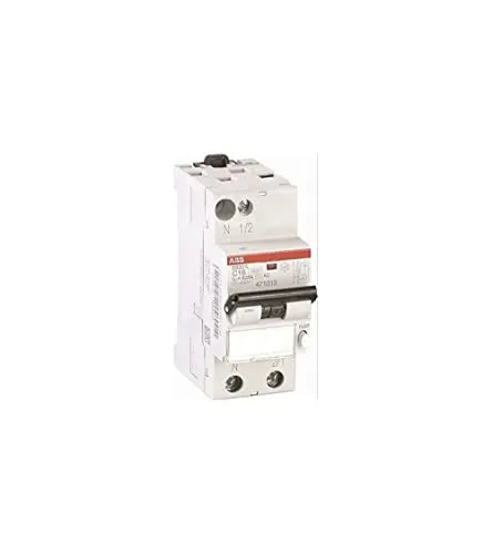 ABB RCBO DS201 FI/LS-Schalter 16A, 1P+N-polig Typ C, Empfindlichkeit 30mA, DIN-Schienen-Montage