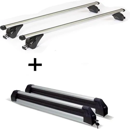 Skiträger Silver Ice + Dachträger VDP KING1 für Ford Edge (5 Türer) - Dachgepäckträger-Set für Ford Edge (5 Türer) ab 16, inklusive ausziehbarem Skiträger für max. 6 Skier und 2 stabilen Aluminium-Dachträgerstangen. Einfache Montage und maximaler Komfort für Ihre Reisen!