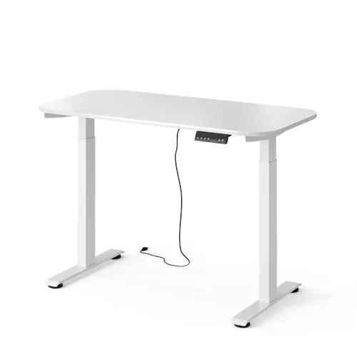 Vicco Höhenverstellbarer Elektrischer Schreibtisch Elevate – Flexibel Arbeiten in Weiß, 120 x 60 cm - Entdecken Sie den höhenverstellbaren Schreibtisch mit 2 Motoren für eine optimale Anpassung an Ihre Bedürfnisse. Ideal für ergonomisches Arbeiten und ausgestattet mit USB-Anschlüssen für zusätzlichen Komfort.