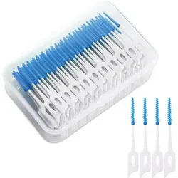 Interdentalbürsten Zahnseide Stick Dental Floss Blau - 200 Stück - Praktische Interdentalbürsten mit innovativem Design für gründliche Zahnreinigung. Enthält 200 blaue Sticks in einer handlichen Box, ideal für die tägliche Pflege unterwegs.
