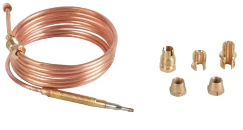 Thermoelement Universal 120 cm für Kochgerät mit anpassbaren Aufsätzen, Einstellung durch Muttern