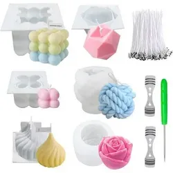 6er Set Silikon Kerzenformen für DIY Kerzenherstellung - DIY Kerzenherstellungsset mit 6 Silikonformen in verschiedenen Designs. Ideal für kreative Projekte, einfach zu bedienen und aus lebensmittelechtem Silikon für sichere Anwendung.