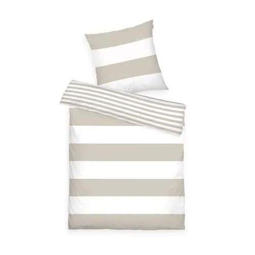 TOM TAILOR Renforcé-Bettwäsche SIENA, 135x200 cm in beige von Tom Tailor