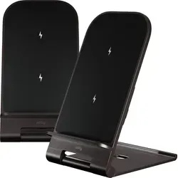 Allity kabelloses Ladegerät AWC-100-15W graphitfarben - Kabelloses Qi-Ladegerät mit 15W Leistung, eleganter Aluminiumkonstruktion und verstellbarem Winkel für komfortables Laden und Ständernutzung.