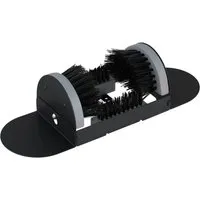 Produktbild Relaxdays Schuhabstreifer Holz Schwarz Grau Rundumbürste 12 cm x 23 cm x 15,5 cm 1,7 kg