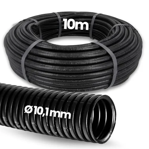 Meter Kalitec Wellrohr geschlossen NW 10 I ungeschlitzt Wellschlauch I Marderschutzrohr I Leerrohr I Kabelschutz AD 12,7 mm ID 10,1 mm 10