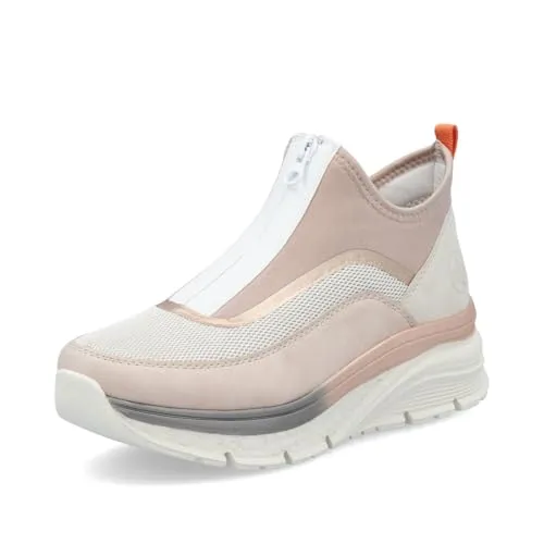 Rieker Damen Low-Top Sneaker 48053, rosa Freizeitschuhe mit losem Einlage - Damen-Sneaker mit herausnehmbarer Innensohle für individuellen Komfort, ideal für Freizeit und Alltag.