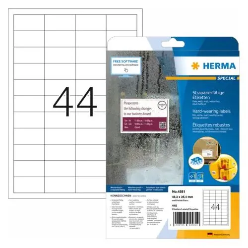 HERMA Folien-Etiketten SPECIAL, 48,3 x 25,4 mm, weiß