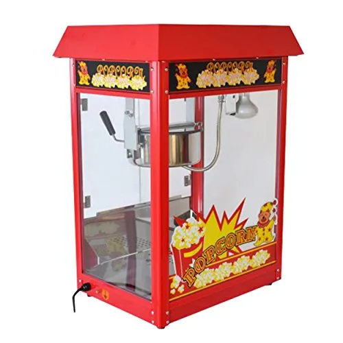 Große Popcornmaschine für knusprige Popcorn mit Wärmeplatte und Innenbeleuchtung