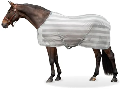 Equinate Fliegendecke Guardian 145cm - Silbergrau - Reit- & Pferdebedarf: Effektiver Insektenschutz mit stilvollem Design, optimaler Sitz dank Kreuzbegurtung und Widerristpolster für höchsten Tragekomfort.