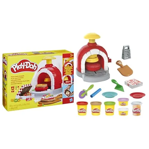 Play-Doh Kitchen Creations Pizzabäckerei - Knete für kreative Kinder ab 3 Jahren, mit 8 Zubehörteilen für realistischen Pizzaspaß und Förderung der Feinmotorik.