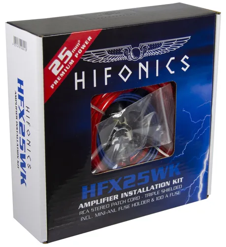 HIFONICS HFX25WK Verstärker Anschluss Set 25mm² - Car-HiFi-Endstufen: Hochwertiges 25mm² Installation Kabel Set für optimale Leistung und einfache Installation von Verstärkern und Autoradios.