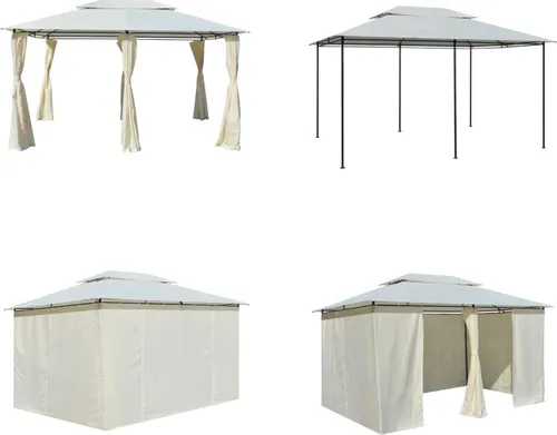 vidaXL Gartenpavillon mit Gardinen 4x3 m Weiß