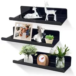 Wandregal ohne Bohren – 3er Set Schwarz (30x10x6cm) - Nutze das praktische 3er Set Wandregal ohne Bohren in Schwarz (30x10x6cm) für stilvolle Ordnung. Mit starkem Klebeband-System einfach anzubringen, ideal für jeden Raum – vom Bad bis ins Büro!