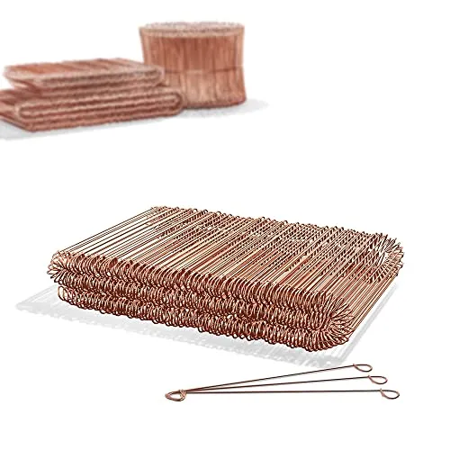 Heimfleiss® Rödeldraht Betonbindedraht 1,0 x 100-160 mm (250 Stk.) - verkupferter Bindedraht in 250, 500 & 1000er Bündel - Ösendraht Drilldraht für Drillapparat & Rödelzange - Drahtsackverschlüsse