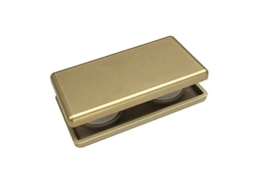 prodecoshop Magnetgriff, Gardinenmagnet, Gardinengriff, Griff für Rollos, Schiebevorhänge und Gardinen, Größe 4 x 8 cm, Messing matt