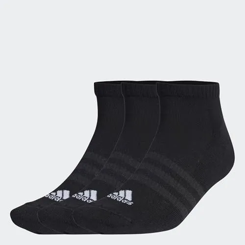 adidas Unisex Cushioned Low-Cut Socks 3 Pairs, Black / White, 37-39