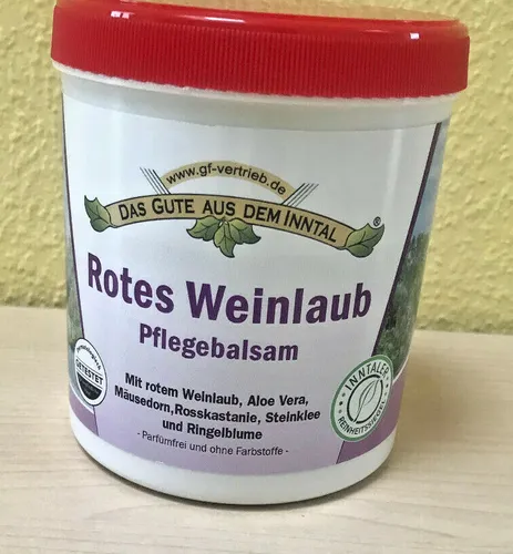 7,80€/l  Rotes Weinlaub Pflegebalsam 500 ml Dose für müde / schwere Beine