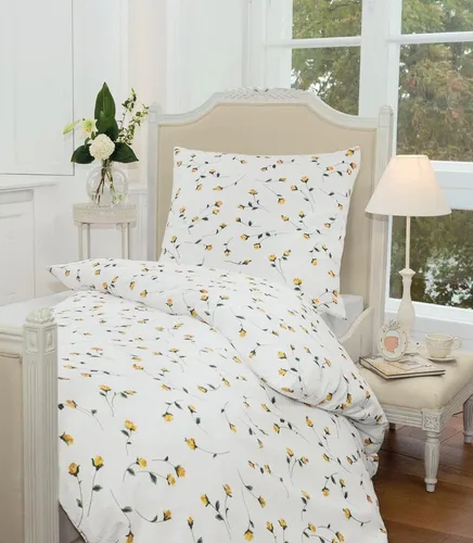 Janine Seersucker-Bettwäsche Gelb 200x200 cm in gelb von Janine