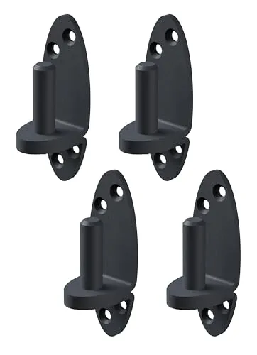 Alberts 852733 Kloben zum Anschrauben | Ovado mit DI-Haken, graphitgrau - Praktisches 4er Set Kloben aus verzinktem Stahl, ideal zur drehbaren Befestigung von Türen und Toren. Mit versenkten Schraublöchern und robuster Oberfläche für langfristigen Einsatz.