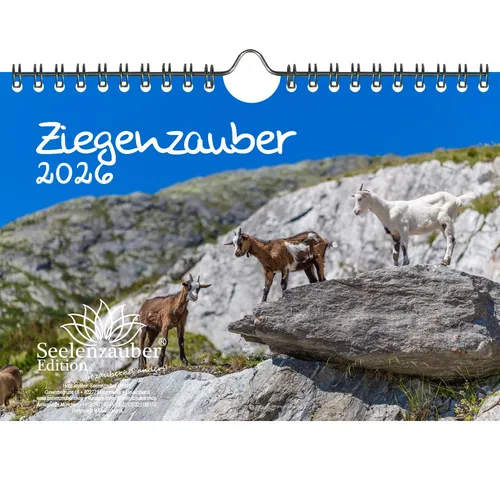 Ziegenzauber DIN A5 Kalender für 2026 Ziegen und Zicklein - Seelenzauber