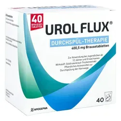 Urol Flux Durchspültherapie 400,5 Mg Brausetabletten - Pflanzliches Arzneimittel zur Durchspülung der Harnwege bei Entzündungen und Harnsteinen, unterstützt die Gesundheit der Nieren und fördert die Flüssigkeitsaufnahme.