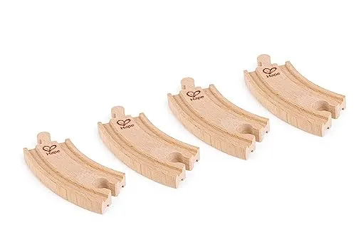 Hape Kurze Eisenbahnkurvenschienen Holz, 4 Stück, ab 3 Jahren