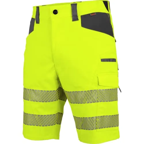 WÜRTH MODYF Warnschutz Arbeitsshorts Neon EN 20471 - Sommerliche Arbeitskleidung für Herren - Diese Warnschutz Arbeitsshorts für Herren bieten optimale Bewegungsfreiheit und hohen Tragekomfort. Mit zahlreichen Taschen für Werkzeuge sind Sie bestens ausgestattet. Hergestellt aus hochwertigen Materialien, ideal für den professionellen Einsatz.