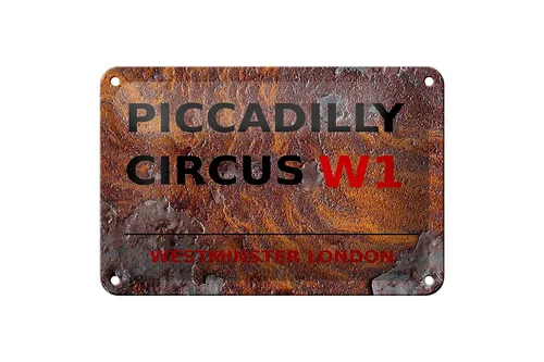 Blechschild London 18x12cm Westminster Piccadilly Circus W1 Deko Schild