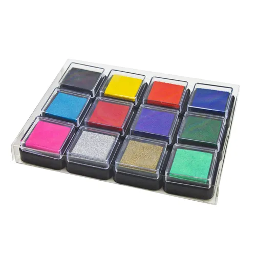 12x Mini Stempelkissen 12 Farben Stempelfläche ca. 2,5x2,5cm EDUPLAY 220-061