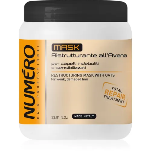 Numero Haarmaske mit Hafer 1000ml – Intensivpflege für strapaziertes Haar - Intensivpflege-Maske für trockenes und strapaziertes Haar. Spendet Feuchtigkeit und repariert das Haar. Ideal für eine umfassende Haarpflege.